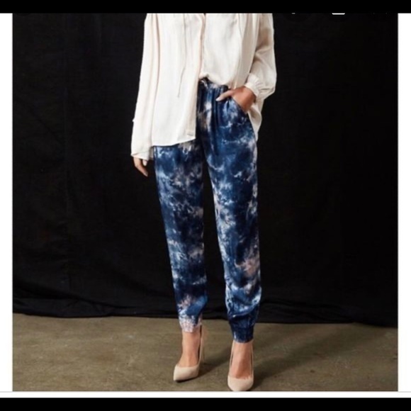 Young Fabulous & Broke Blue Tie Dyed Groove Pants